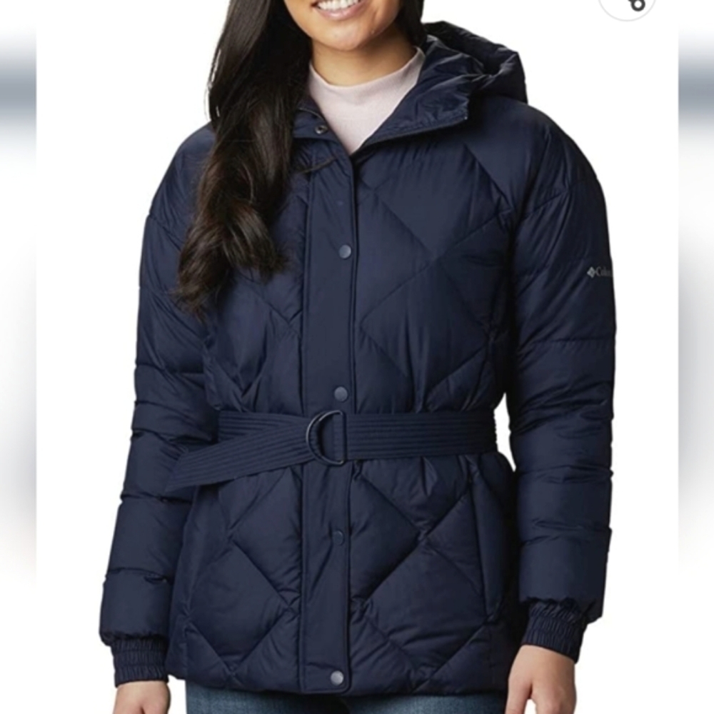 Columbia Down Coat Icy Heights Quilted Baffling Insulated Lightweight Ja…